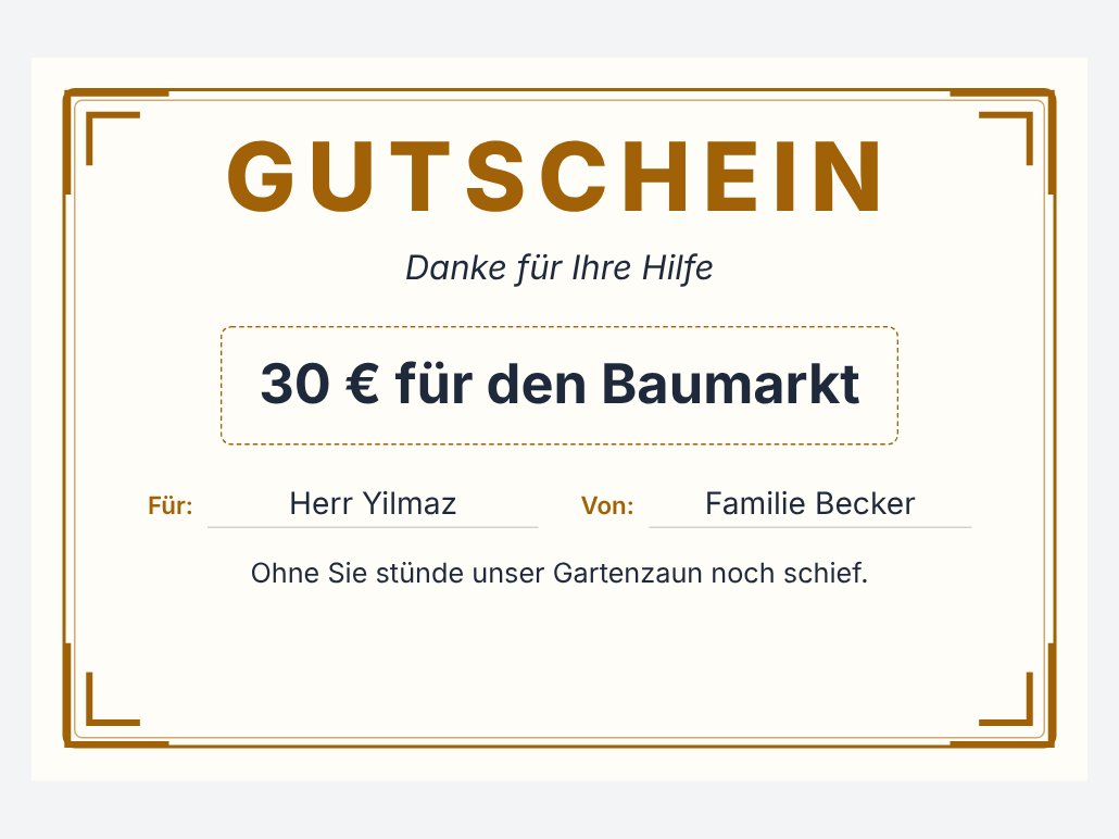 Als Dankeschön